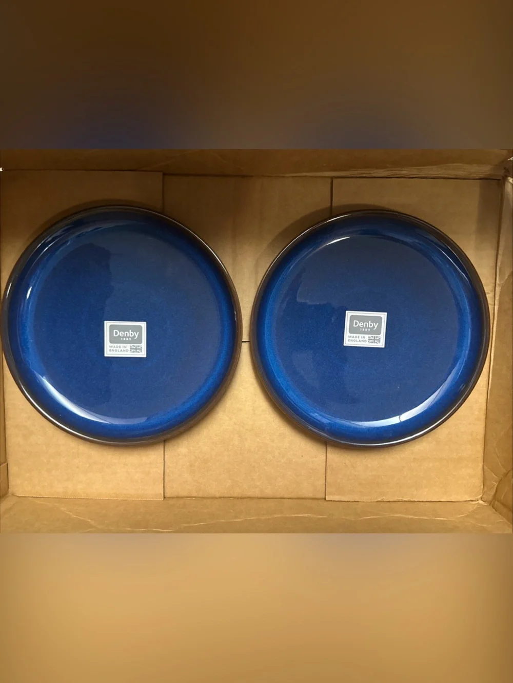 Denby Imperial Blue Stoneware Side Plates - new Set of 2